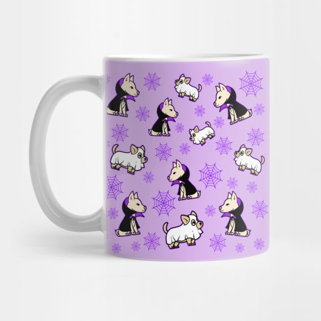 Spooky Halloween Purple Dog Pattern by Designs_by_KC